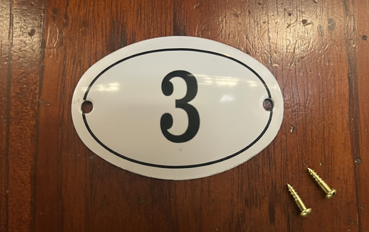 Black & White Enamel Numbers (Large)