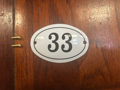 Black & White Enamel Numbers (Large)