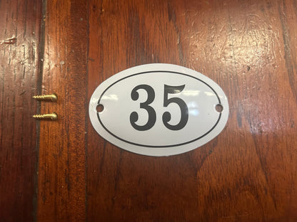 Black & White Enamel Numbers (Large)