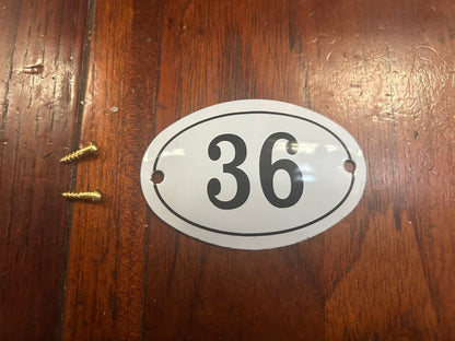 Black & White Enamel Numbers (Large)