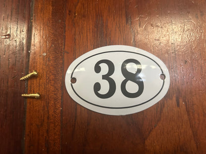 Black & White Enamel Numbers (Large)