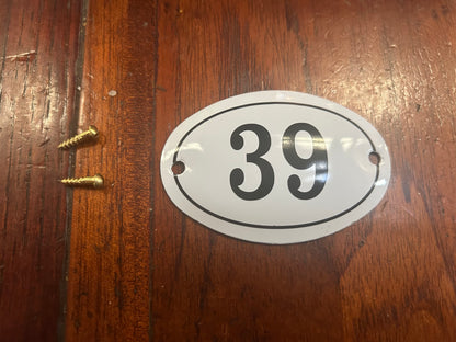 Black & White Enamel Numbers (Large)