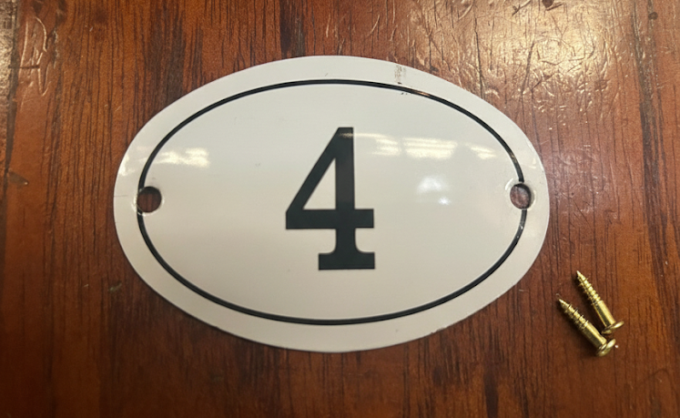Black & White Enamel Numbers (Large)