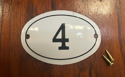 Black & White Enamel Numbers (Large)