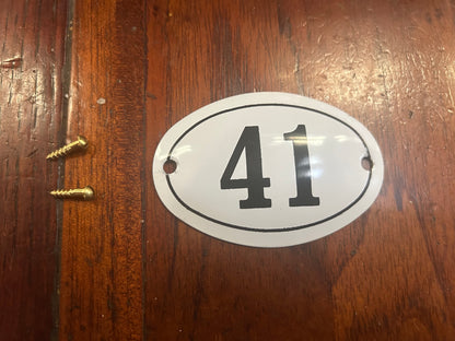 Black & White Enamel Numbers (Large)