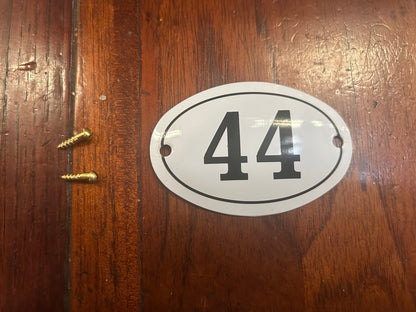 Black & White Enamel Numbers (Large)