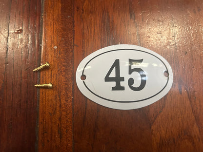 Black & White Enamel Numbers (Large)