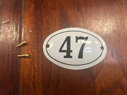 Black & White Enamel Numbers (Large)