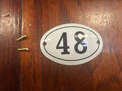 Black & White Enamel Numbers (Large)