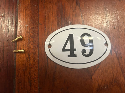 Black & White Enamel Numbers (Large)