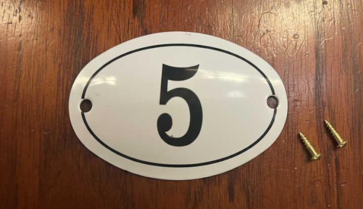 Black & White Enamel Numbers (Large)