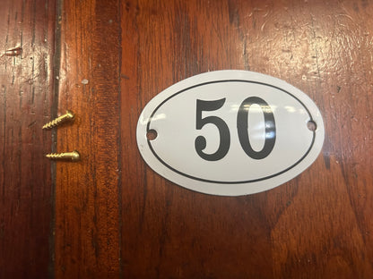Black & White Enamel Numbers (Large)