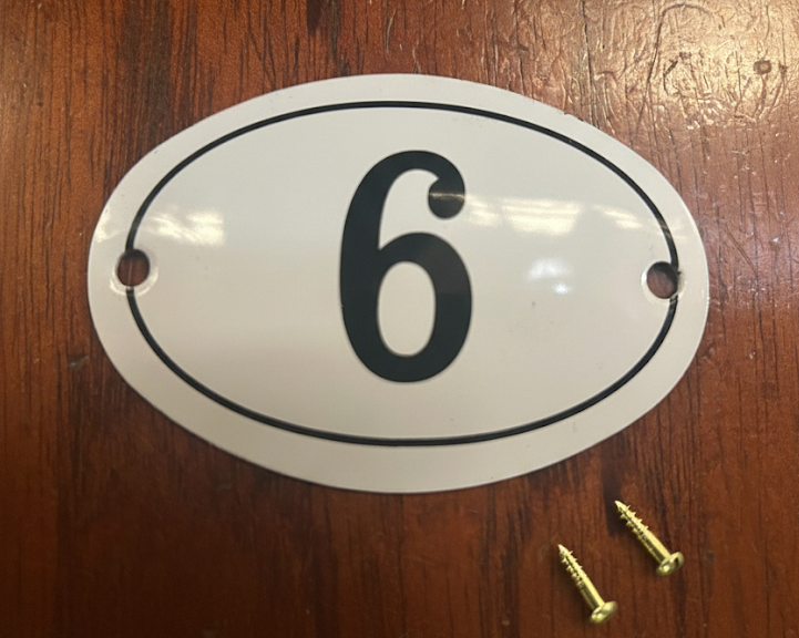 Black & White Enamel Numbers (Large)