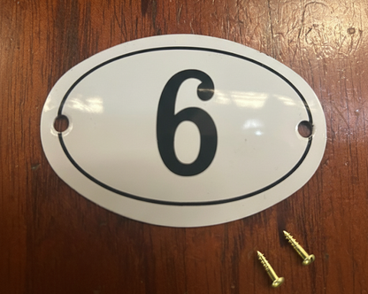 Black & White Enamel Numbers (Large)