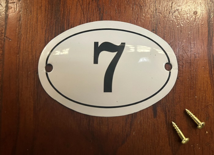 Black & White Enamel Numbers (Large)