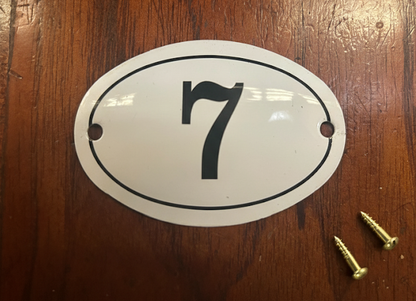 Black & White Enamel Numbers (Large)