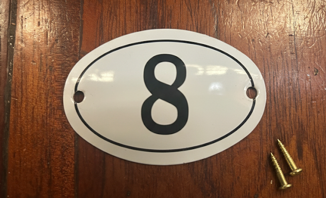 Black & White Enamel Numbers (Large)