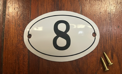 Black & White Enamel Numbers (Large)