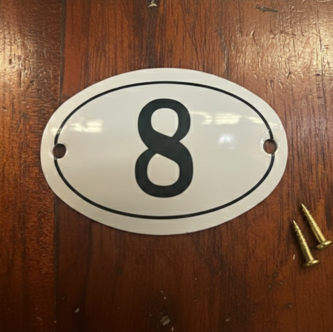 Classic Oval Enamel House Numbers (Aluminium)