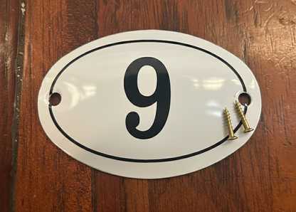 Black & White Enamel Numbers (Large)