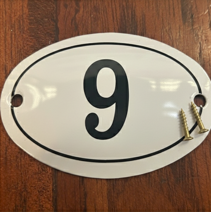 Classic Oval Enamel House Numbers (Aluminium)