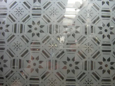 Pattern 7 - Octagon Star Etched Glass Panel