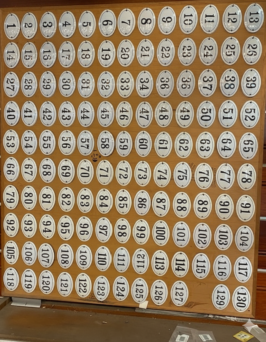 Black & White Enamel Numbers (Large)