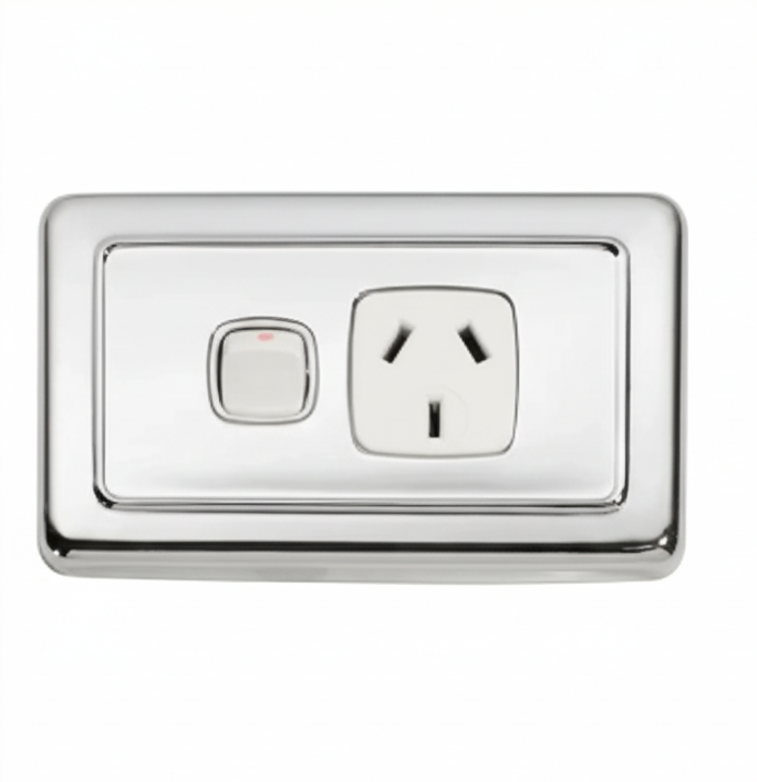 Gang Flat Plate Rocker Switches with Socket