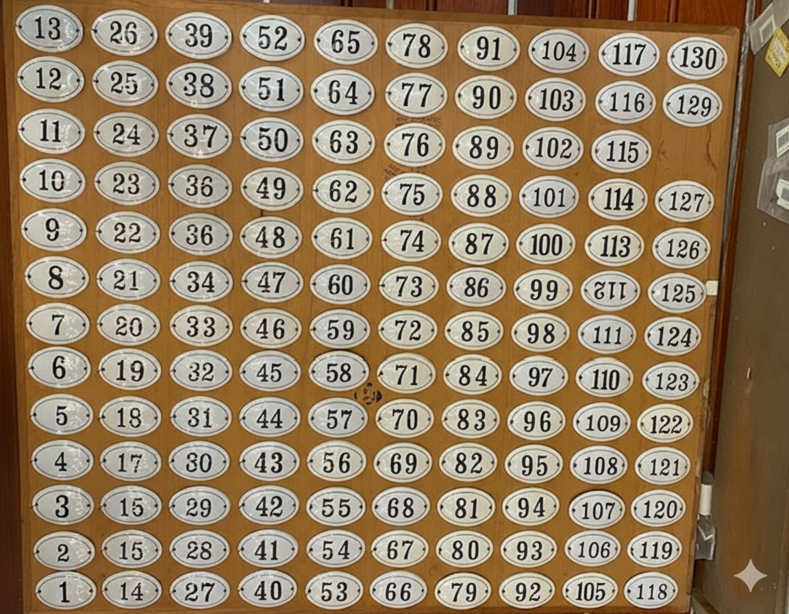 Black & White Enamel Numbers (Large)