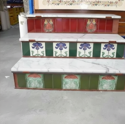 Bullnose Slate Step Treads - White Carrara