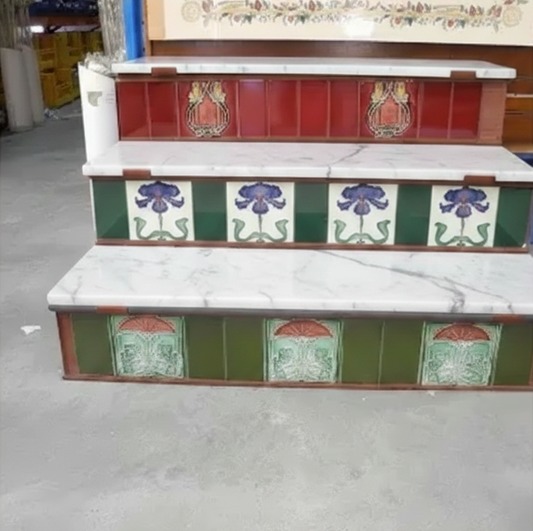 Bullnose Slate Step Treads - White Carrara