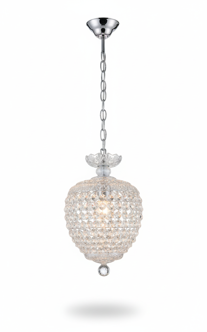 Chopin 1-Light Egyptian Crystal Basket