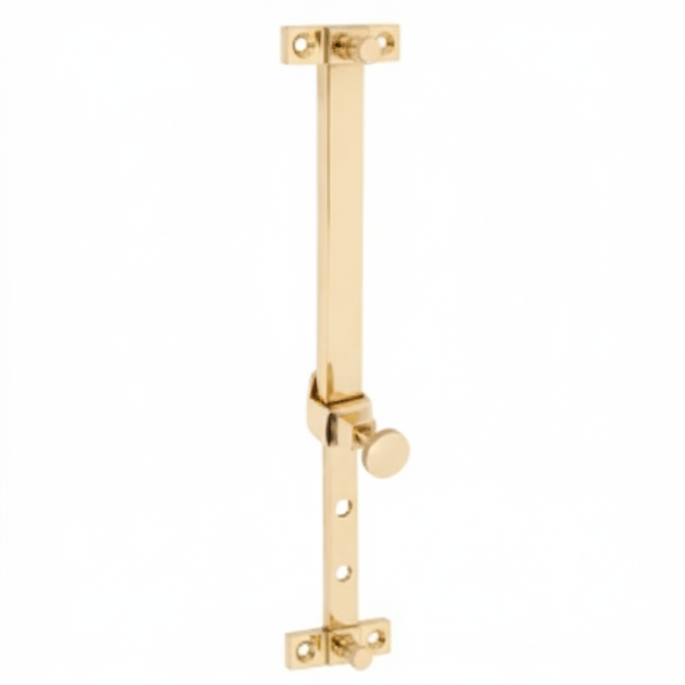 New Telescopic Pin Casement Stay - Unlacquered Polished Brass