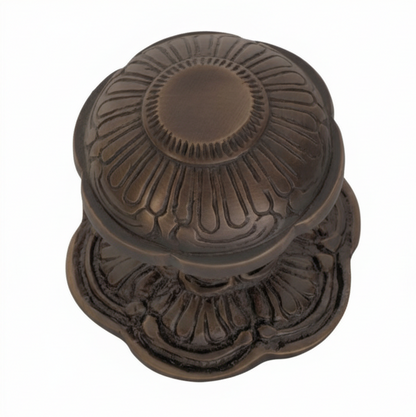 Ornate Centre Door Knob Antique Copper