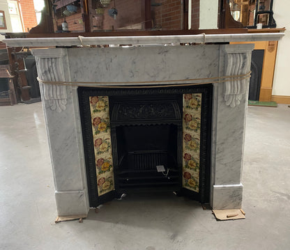 Carrara Victorian Corbelled Marble Fireplace