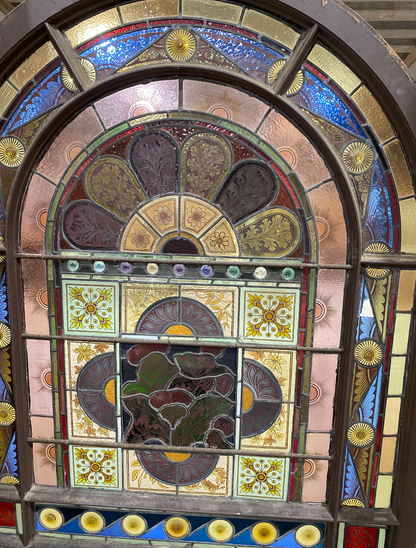Circa 1880 "Defend the Crown" Staircase Window