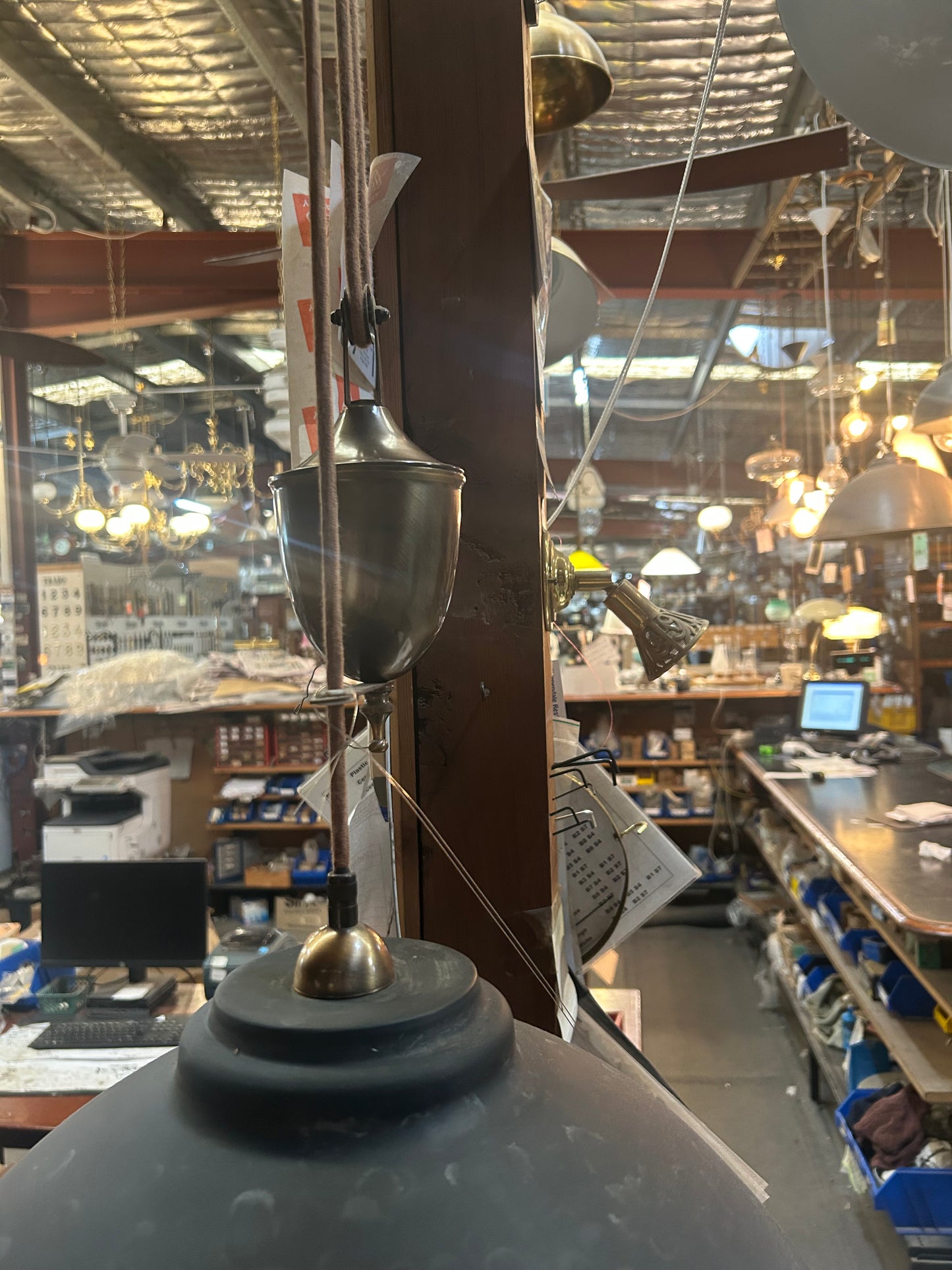Counterweight Suspension Antique Brass