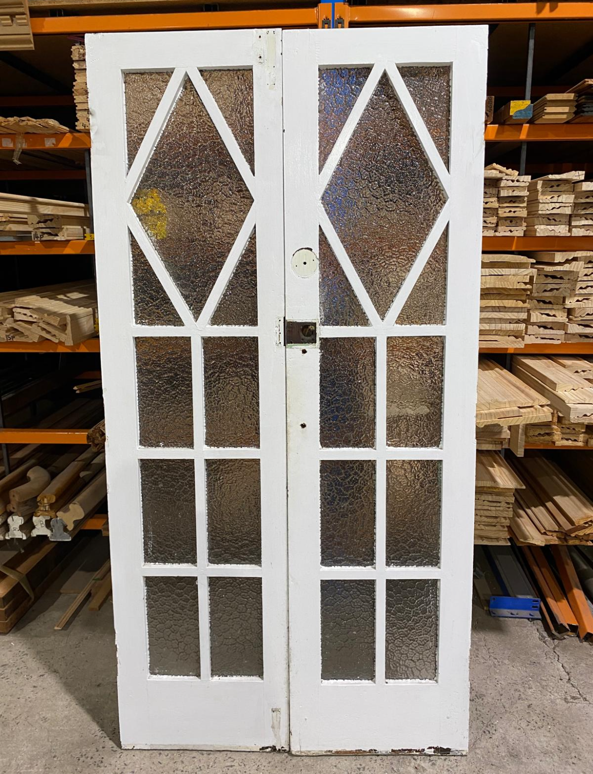 Pair of 1920s French Doors with Diamond Centres