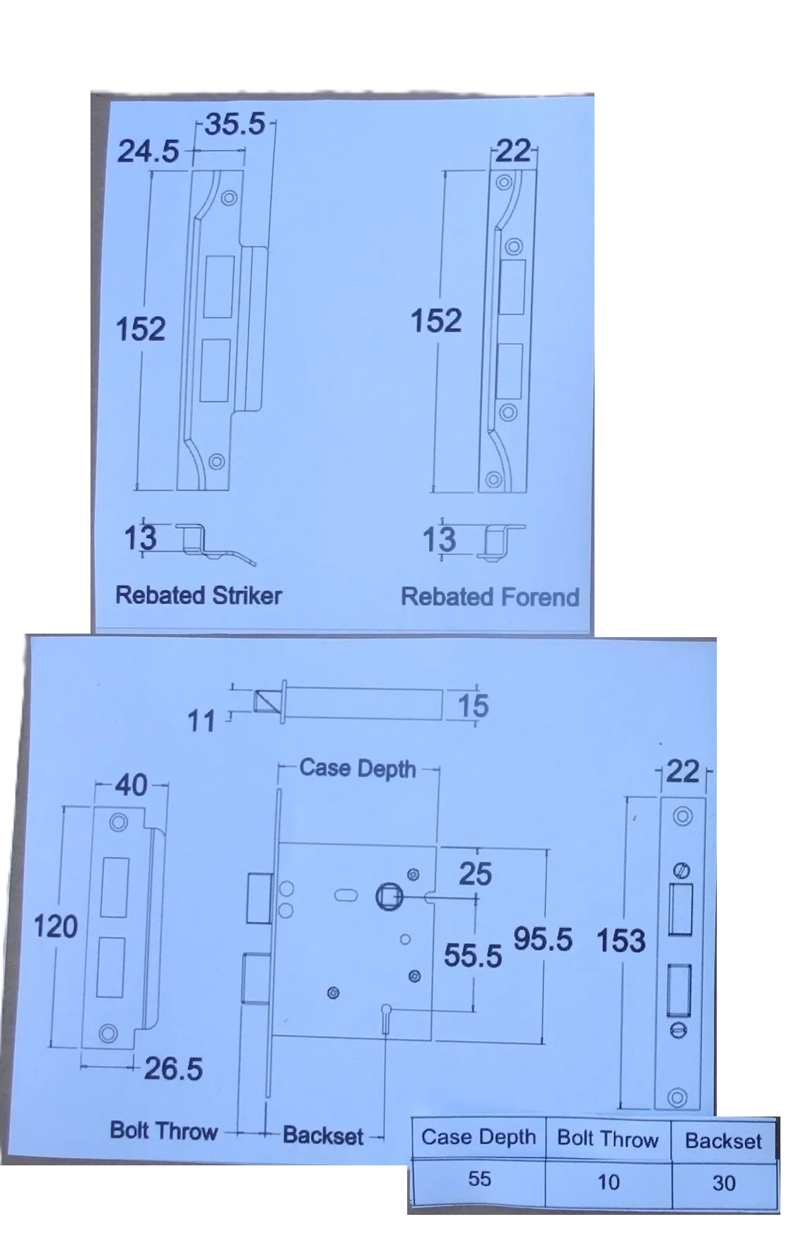 Narrow Lock and Handle Set