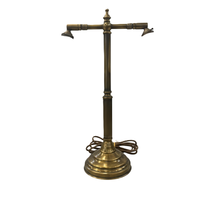 2-Light Table Lamp, Plain  Antique Brass