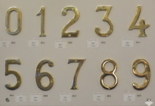 Numerals - Polished Brass