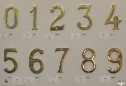 Numerals - Polished Brass