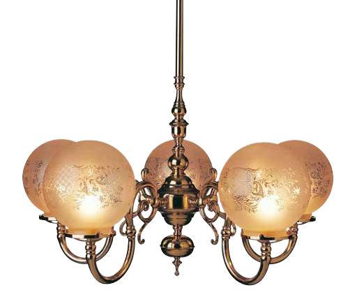 Tusmore 5 Arm Pendant Light - Original Vintage Salvage Tile