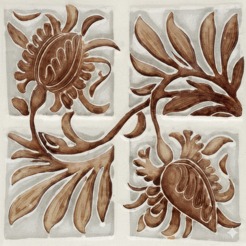 Burgundy Flowers, Grey Background