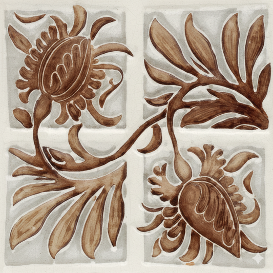 Burgundy Flowers, Grey Background