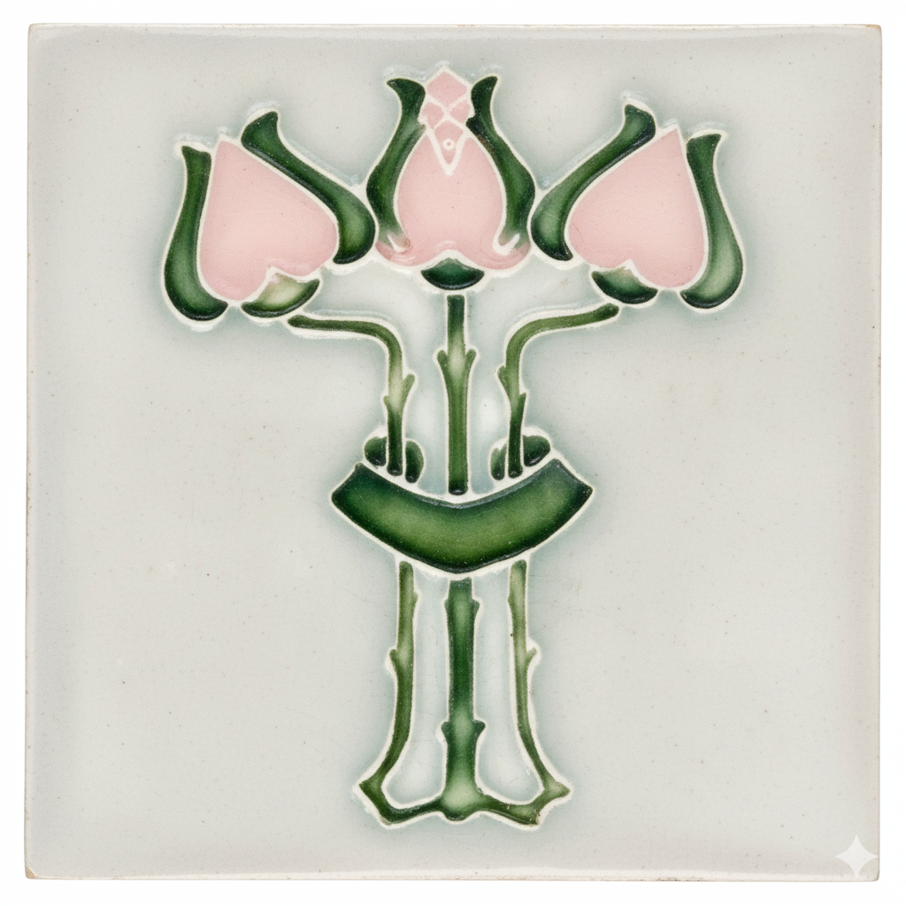 3 Pink Flowers, Grey Background