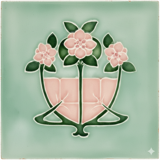 3 Pink Flowers, Light Green Background