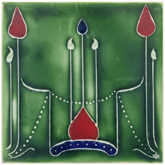 Burgundy Flowers, Green Background