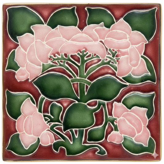 Pink Flower Burgundy Background