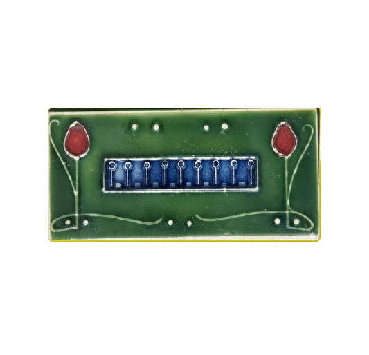 Burgundy Flowers, Green Background